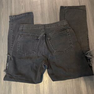 george distressed straight legged jeans